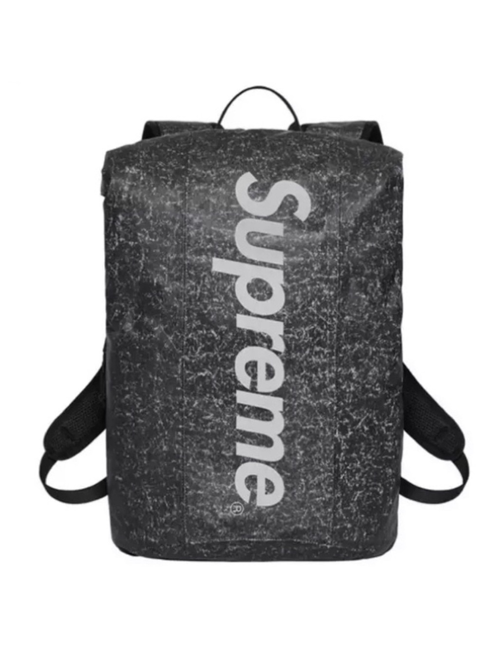Supreme Black Textured light reflexing material. Made in Italy. Waterproof.